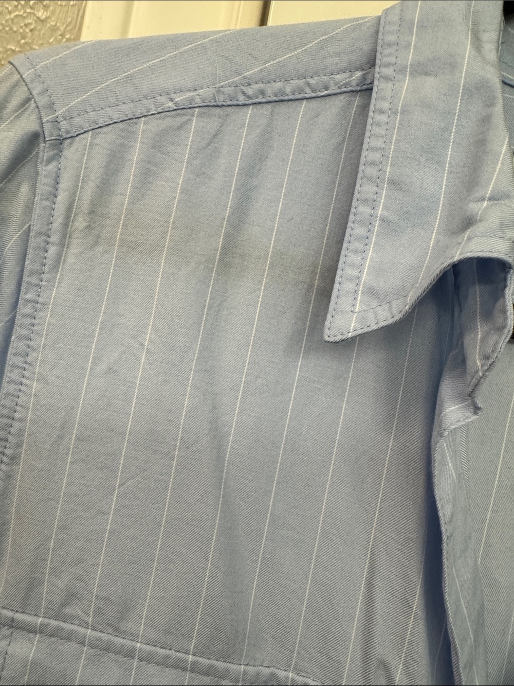Babaton Pale Blue Pinstripe Casual Button-Down Shirt - Picture 2 of 3